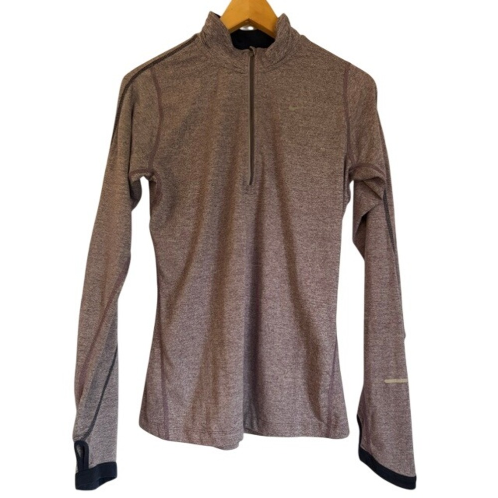 Nike Running Dri-FIT Womens Small Half Zip Pullover Heathered Purple Thumbholes